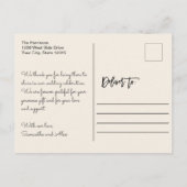 Romantisches Hochzeitssemble - Foto Vielen Dank Postkarte (Rückseite)