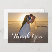 Romantisches Hochzeitssemble - Foto Vielen Dank Postkarte (Vorne/Hinten)