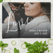 Romantisches Hochzeitssemble, Liebe, Namen und Dat Geschirrtuch (Gefaltet)