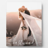 Romantisches Hochzeitsstichtum Foto Keepake Fotoplatte (Vorderseite)