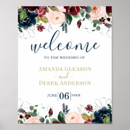 Romantisches Hochzeitstil Begrüßungszeichen Poster