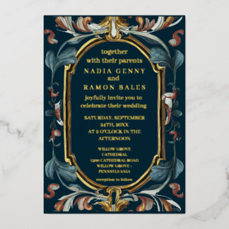 Romantisches Hochzeitstil Folieneinladung