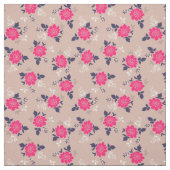 Romantisches Hot Pink Beige Blumenmuster Stoff (Muster)