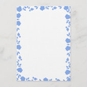 Romantisches Hübsches Blue Wedding Dinner Menu Menükarte (Rückseite)