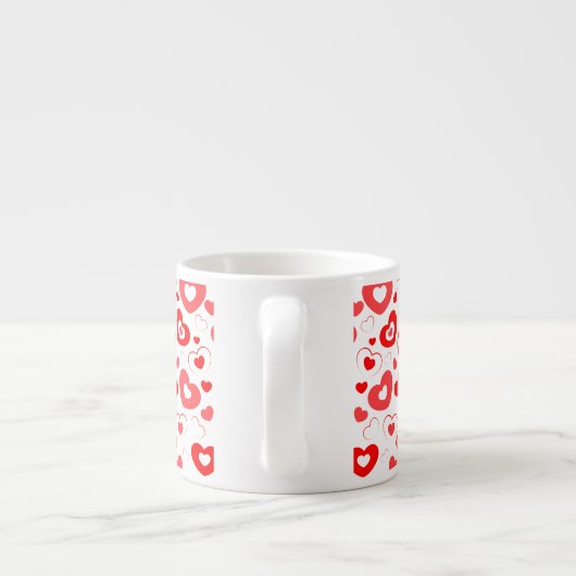 Romantisches Hübsches Herzdesign Espressotasse (Rückseite)