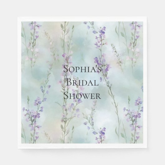 Romantisches Hübsches violettes Brautparty Serviette (Vorderseite)