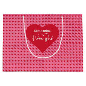 Romantisches Ich liebe dich Herz Design Personalis Große Geschenktüte (Vorderseite)