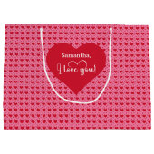 Romantisches Ich liebe dich Herz Design Personalis Große Geschenktüte (Rückseite)
