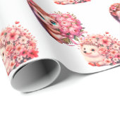 Romantisches Igel Valentinstag Geschenkpapier,  Geschenkpapier (Rolleneckpunkt)