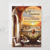 Romantisches italienisches Brautparty Einladung (Vorderseite)