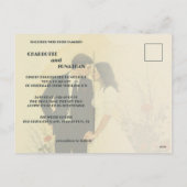 Romantisches Jahrgang Hochzeit Feiertagspostkarte (Rückseite)