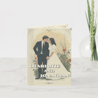 Romantisches Jahrgang Hochzeit Karte
