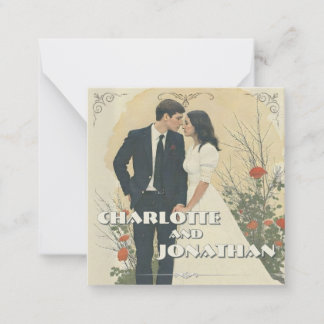 Romantisches Jahrgang Hochzeit Mitteilungskarte