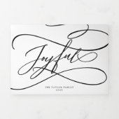 Romantisches Joyful Christmas Multi-Foto Dreifach Gefaltete Urlaubskarte (Cover)