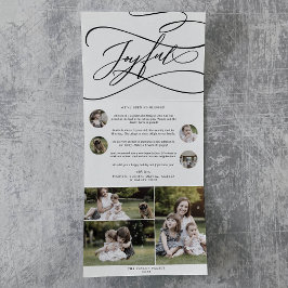 Romantisches Joyful Christmas Multi-Foto Dreifach Gefaltete Urlaubskarte