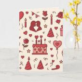 Romantisches Jubiläums-Doodle-Muster Karte (Gelbe Blume)