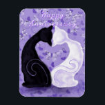 Romantisches Jubiläumsmagnet mit Couple Cat Magnet<br><div class="desc">Schöne Liebe Romantische Katzenkuppel Jubiläumsmagnete - Gemälde - Anpassbar - oder wählen / Ihren einzigartigen Text hinzufügen - Name / Farben / Schriftart / Größe / Elemente - Bild / mehr - Machen Sie Ihr Sondergeschenk - Verkleinern und verschieben oder entfernen und fügen Sie Elemente / Text mit Anpassungstool! Malerei...</div>