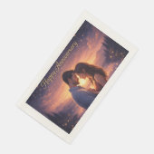 Romantisches Jubiläumspaar Sonnenuntergang Serviette (Ecke)