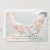 Romantisches Kalligrafie-Foto Save the Date Einlad Einladung (Rückseite)