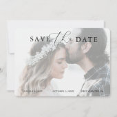 Romantisches Kalligrafie-Foto Save the Date Einlad Einladung (Vorderseite)