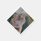 Romantisches kalligrafisches dunkles Foto Wedkin N Serviette (Ecke)