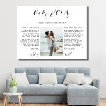 Romantisches kalligrafisches Foto Hochzeit Vow Kee Leinwanddruck<br><div class="desc">Romantisches Kalligrafie-Foto Hochzeit Vow Keepake Canvas Print</div>