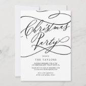 Romantisches kalligrafisches Weihnachtsfest-Party Einladung (Vorderseite)