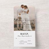 Romantisches kalligraphisches Monogramm-Hochzeitss All In One Einladung (Innen Boden)