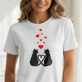 Romantisches Katzenliebhaber-T-Shirt | Valentinsta T-Shirt