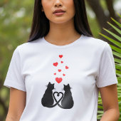 Romantisches Katzenliebhaber-T-Shirt | Valentinsta T-Shirt