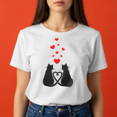 Romantisches Katzenliebhaber-T-Shirt | Valentinsta T-Shirt