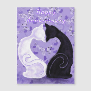 Romantisches Katzenpaar-Jubiläums-Magnet-Karte Magnetkarte