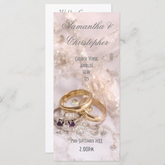 Romantisches Kirchenhochzeitprogramm Programm (Vorne/Hinten)