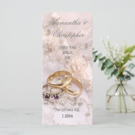 Romantisches Kirchenhochzeitprogramm Programm (Stehend Vorderseite)