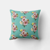 Romantisches Kiwi-, Zitronen- und Torfmuster Kissen (Rückseite)