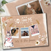 Romantisches Kraft Scrapbook Foto Valentinstag Karte