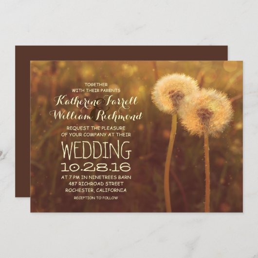 romantisches Kronleuchter-Paar rustikale Hochzeit Einladung (Vorne/Hinten)