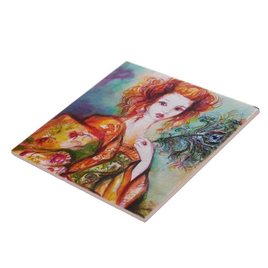 ROMANTISCHES LADY MIT PEACOCK FEATHER FLIESE (Seite)