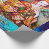 ROMANTISCHES LADY MIT PEACOCK FEATHER GESCHENKPAPIER (Ecke)