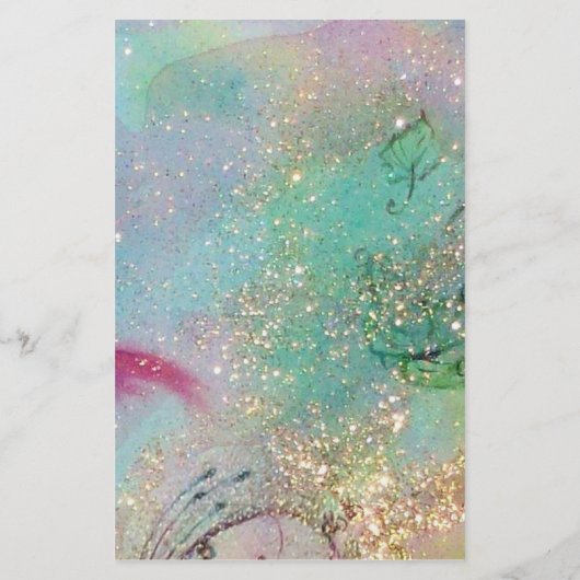 ROMANTISCHES LADY MIT PEACOCK-FEATHER STATIONERY BRIEFPAPIER (Rückseite)