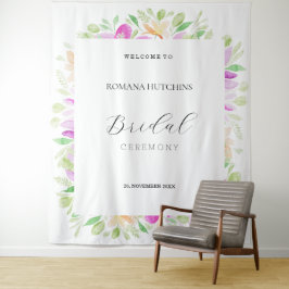 Romantisches Land Floral Wasserfarbe Handgemalt Wandteppich