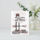 Romantisches Las Vegas Wedding Foto Save the Date Ankündigungspostkarte (Stehend Vorderseite)