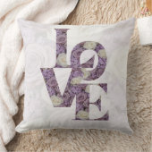 Romantisches Lavendel Farbton Rose 'LOVE' Akzentki Kissen (Decke)