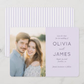 Romantisches Lavendel-Minimalistisches Foto Save The Date (Vorne/Hinten)