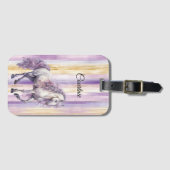 Romantisches Lavendel-Weiße Pferd Gepäckanhänger (Vorderseite (Horizontal))
