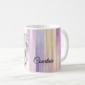 Romantisches Lavendel-Weiße Pferd Kaffeetasse (VorderseiteRechts)