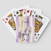 Romantisches Lavendel-Weiße Pferd Spielkarten (Rückseite)