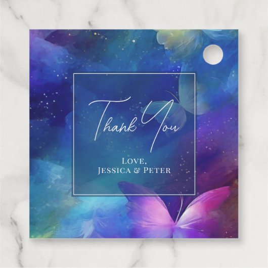 Romantisches Leben im Brautparty der Schmetterling Geschenkanhänger (Rückseite)