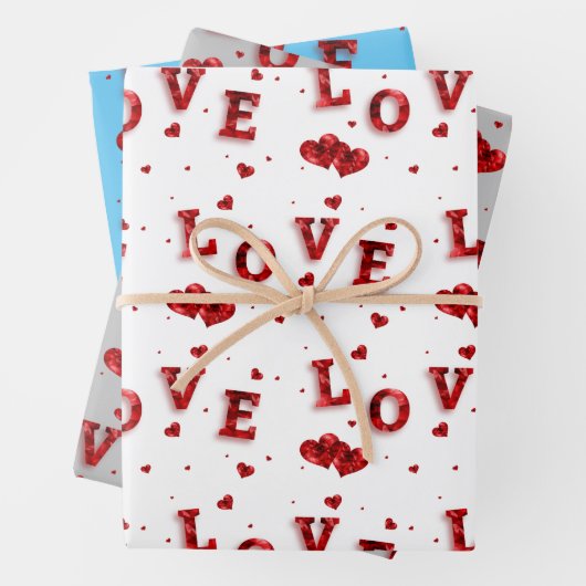 Romantisches Liebe Wrapping Paper Geschenkpapier Set (Beispiel)