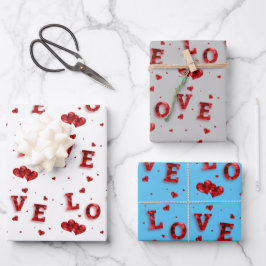 Romantisches Liebe Wrapping Paper Geschenkpapier Set
